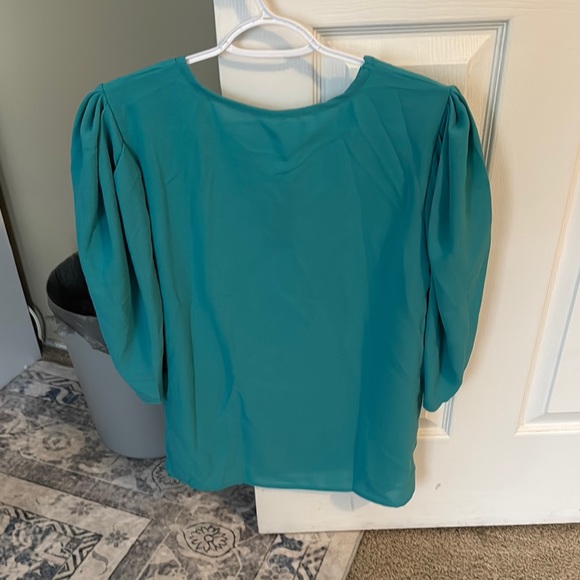 Pink and blue women’s dress shirts with half puffer sleeves - Picture 4 of 4